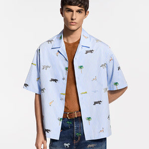 루이비통 X 다즐링 스트라이프 쇼트 슬리브 셔츠 1AJUX4