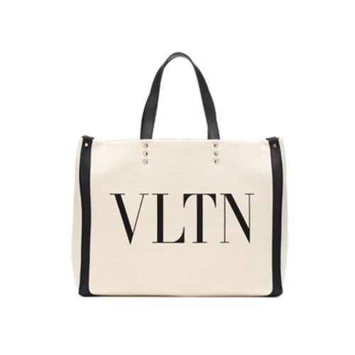 발렌티노 VLTN 캔버스 쇼퍼백 M 블랙