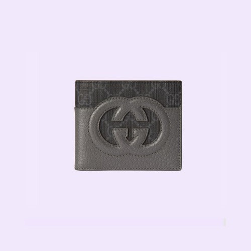 구찌 컷아웃 인터로킹 G 반지갑 블랙/그레이 701420
