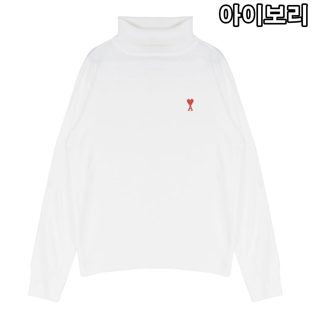 [국내배송] 아미 스몰 패치 터틀넥 4컬러 판매 제품 실사